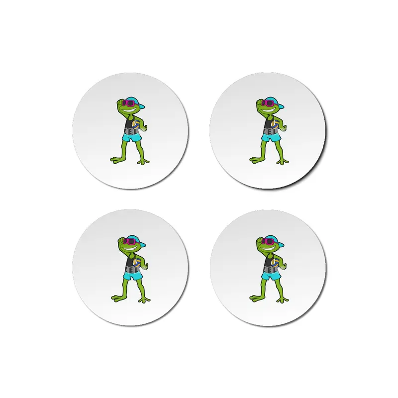 Frog as Volleyball player with Volleyball Bardak Altlığı