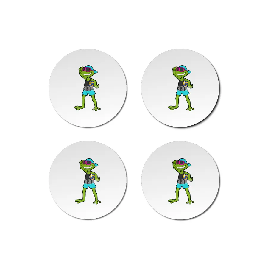 Frog as Volleyball player with Volleyball Bardak Altlığı