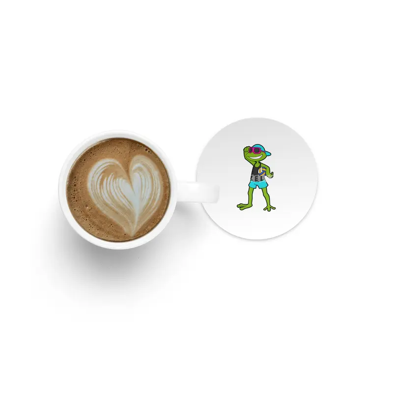 Frog as Volleyball player with Volleyball Bardak Altlığı