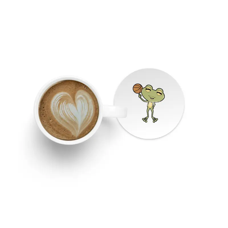 Frog at Basketball Sports Bardak Altlığı