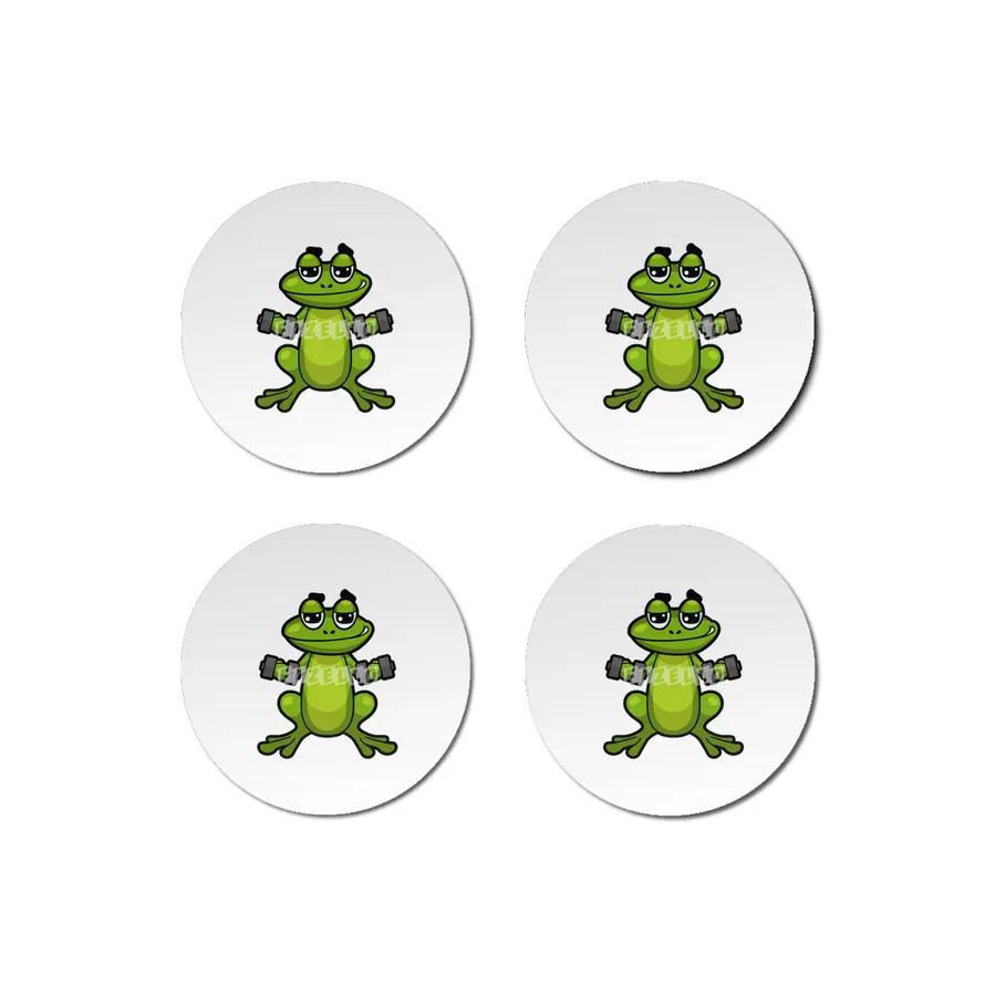 Frog at Biceps training with Dumbbells Bardak Altlığı