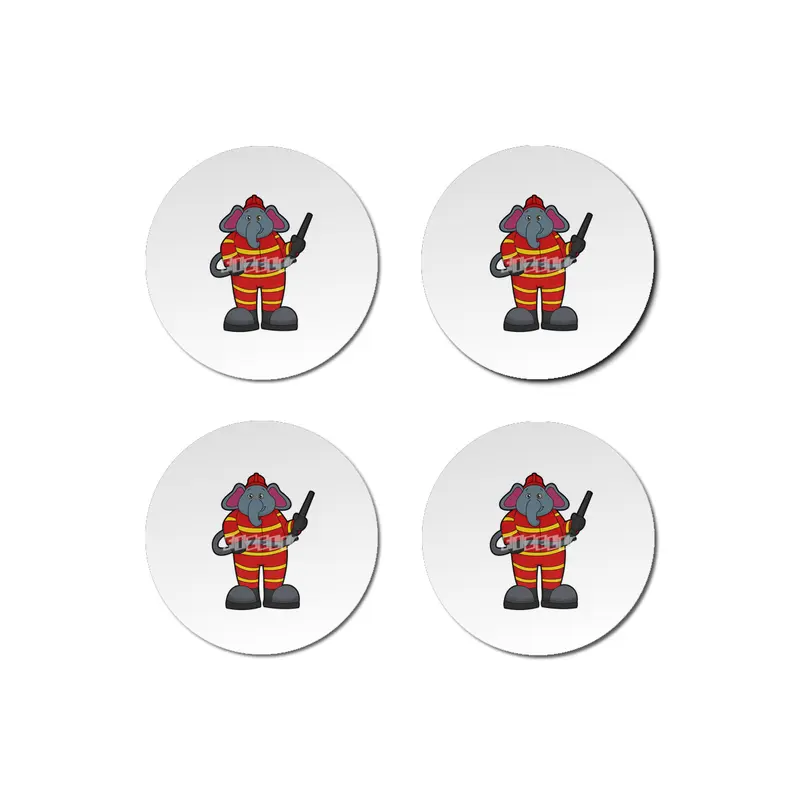 Elephant as Firefighter with Hose Bardak Altlığı
