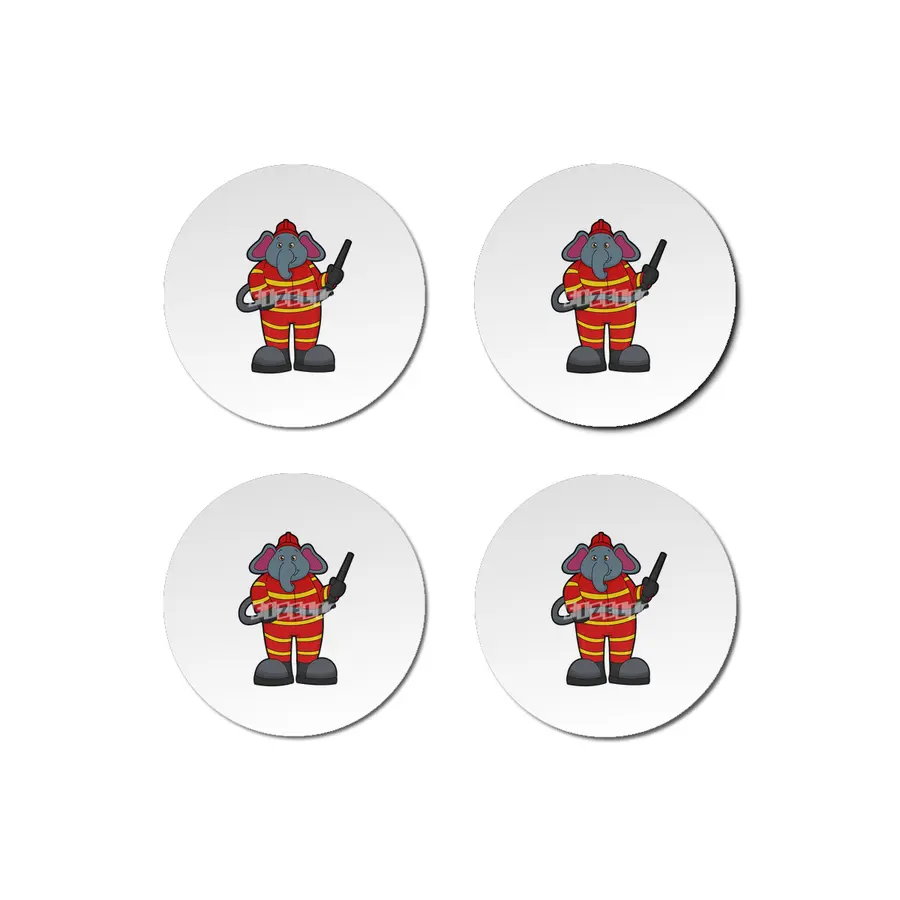 Elephant as Firefighter with Hose Bardak Altlığı