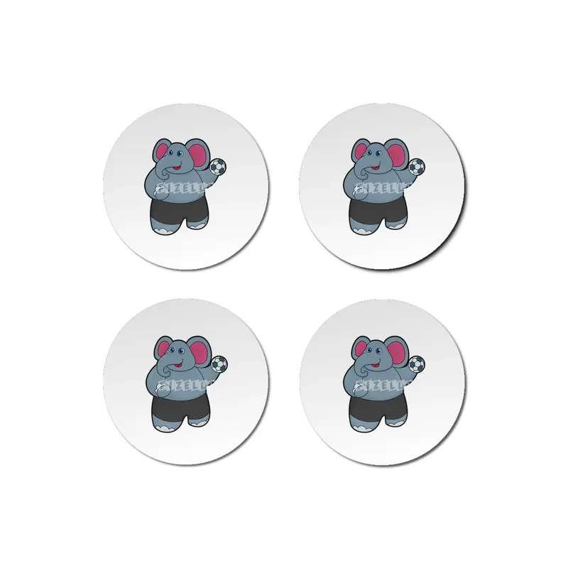 Elephant as Handball player with Handball ball Bardak Altlığı