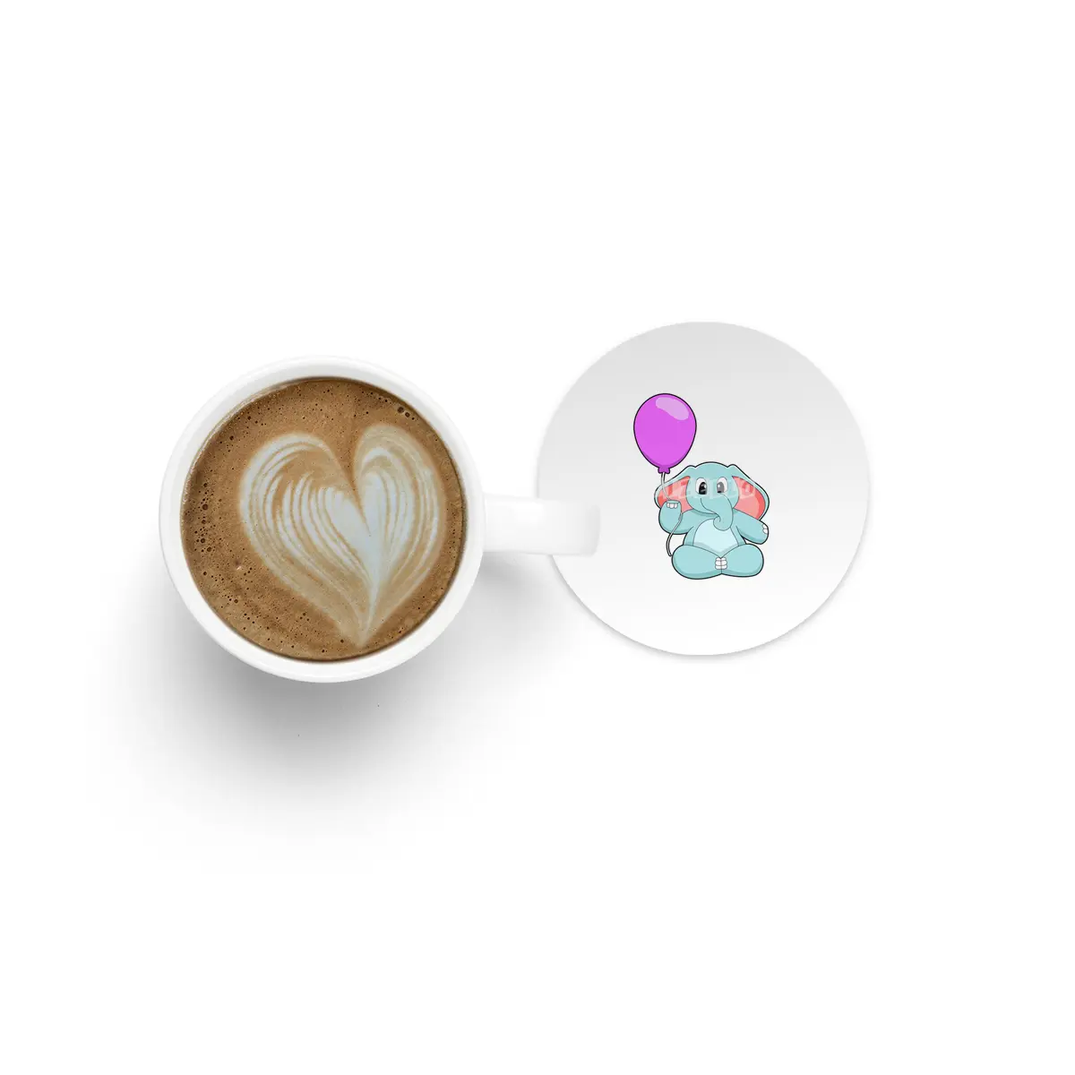 Elephant with Balloon Bardak Altlığı