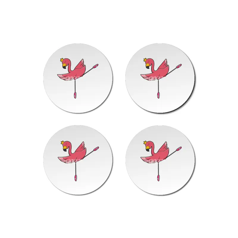 Flamingo as Ballerina at Ballet with Crown Bardak Altlığı