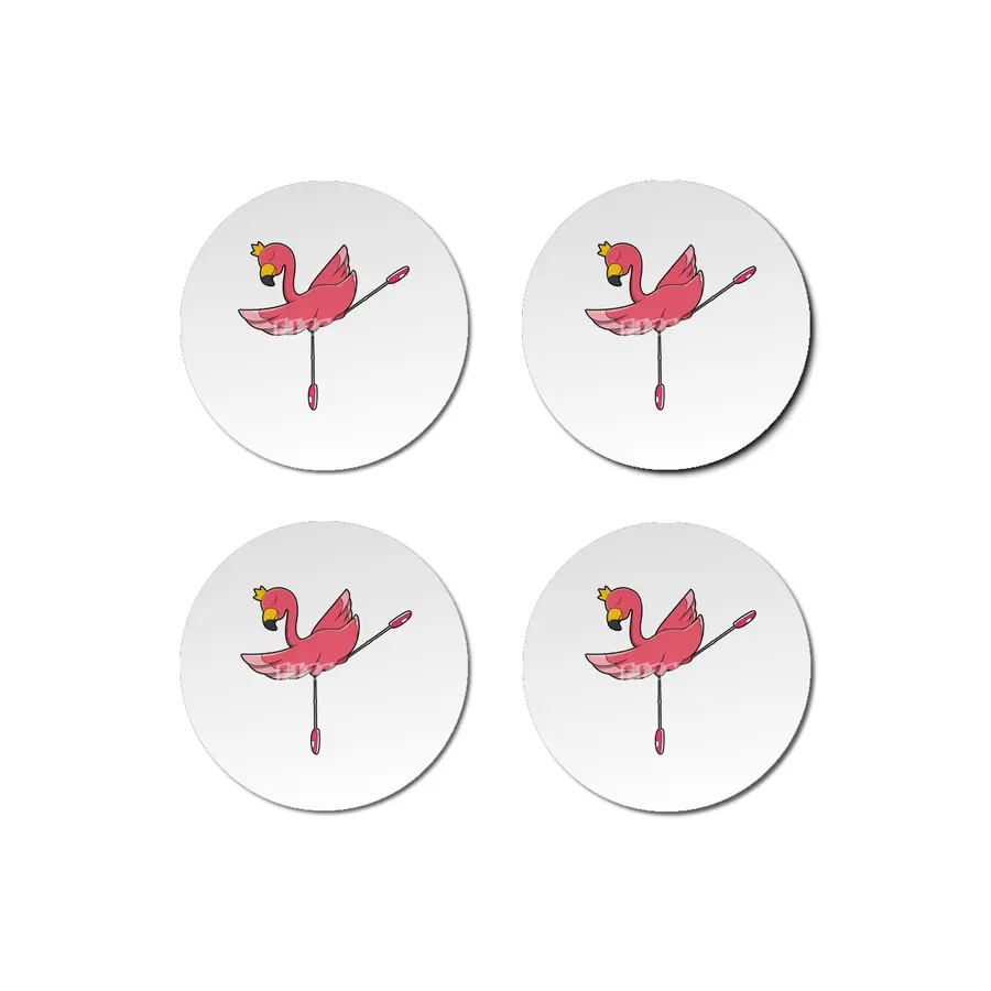 Flamingo as Ballerina at Ballet with Crown Bardak Altlığı