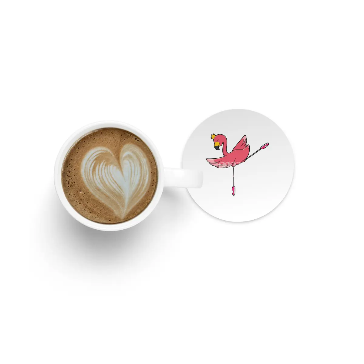 Flamingo as Ballerina at Ballet with Crown Bardak Altlığı