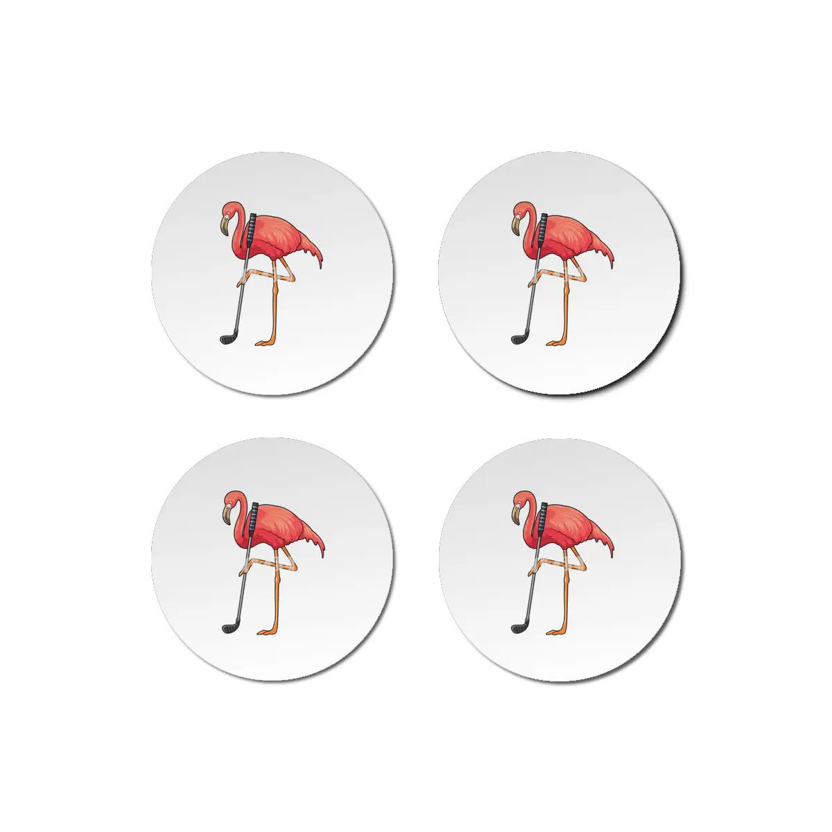 Flamingo at Golf with Golf club Bardak Altlığı