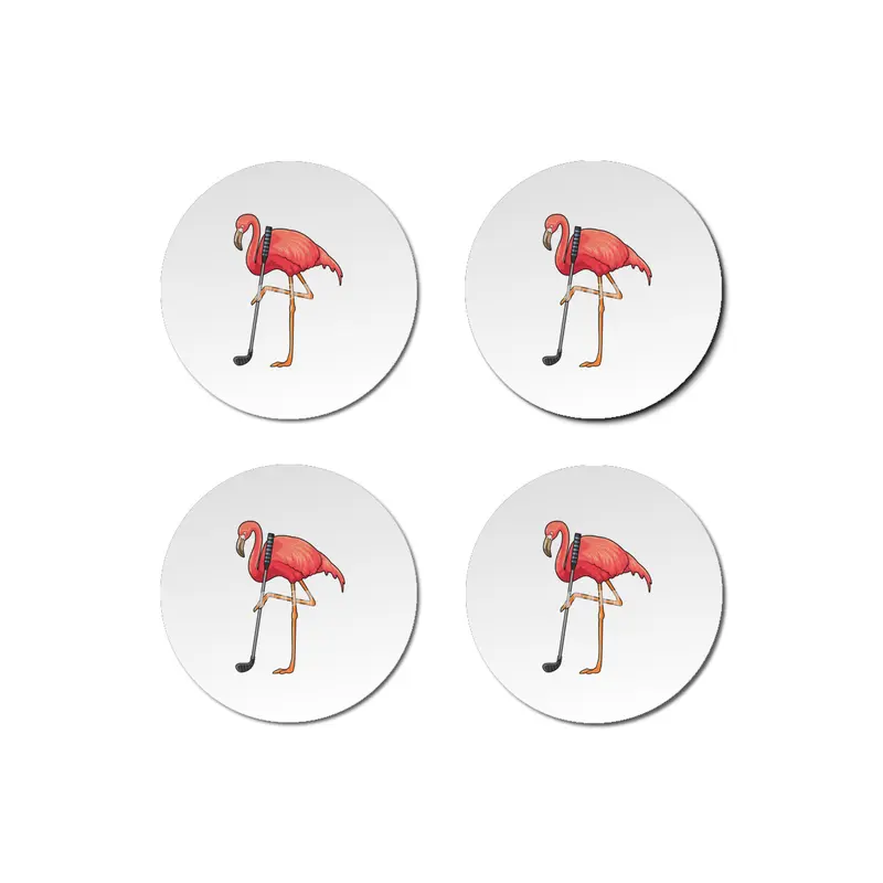 Flamingo at Golf with Golf club Bardak Altlığı