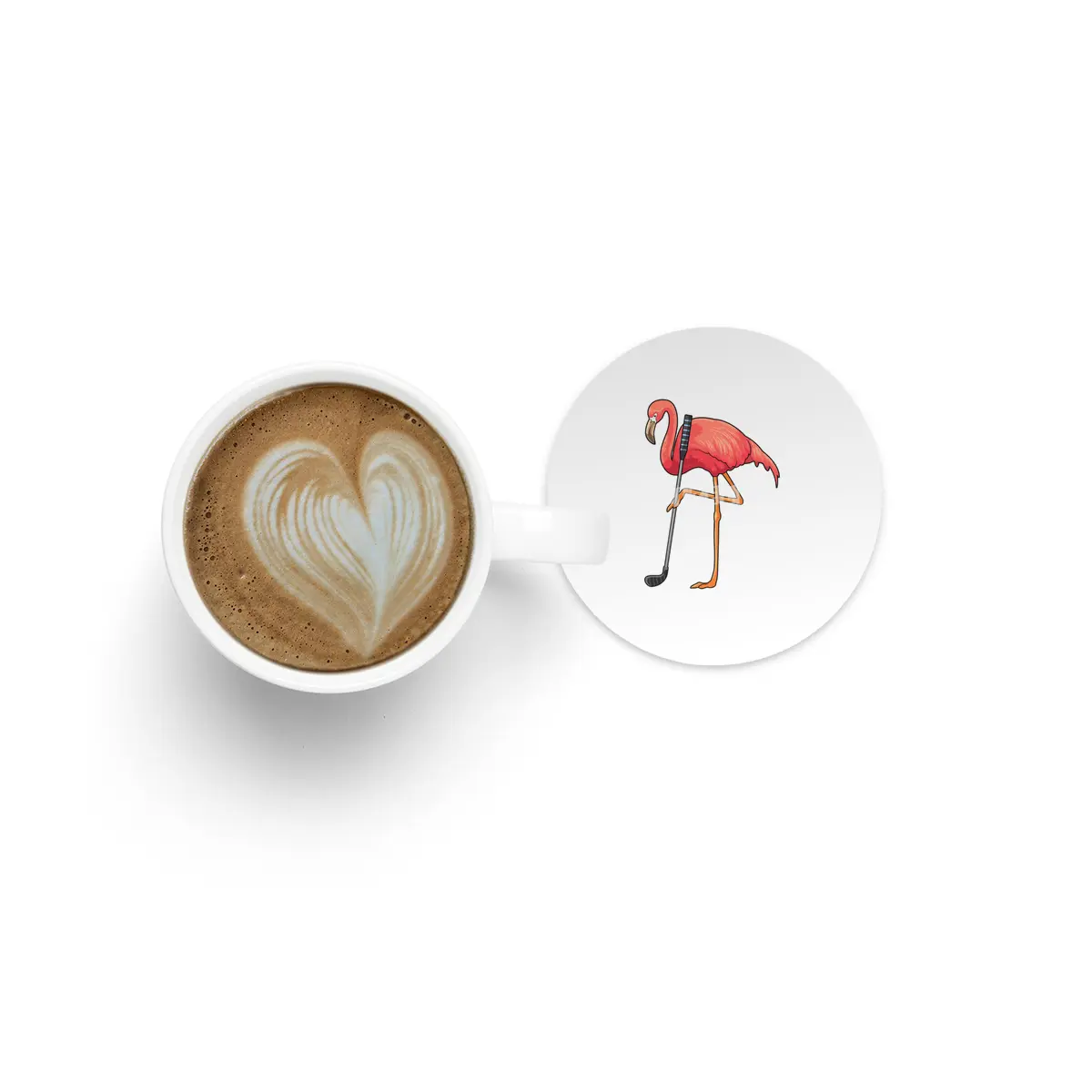Flamingo at Golf with Golf club Bardak Altlığı