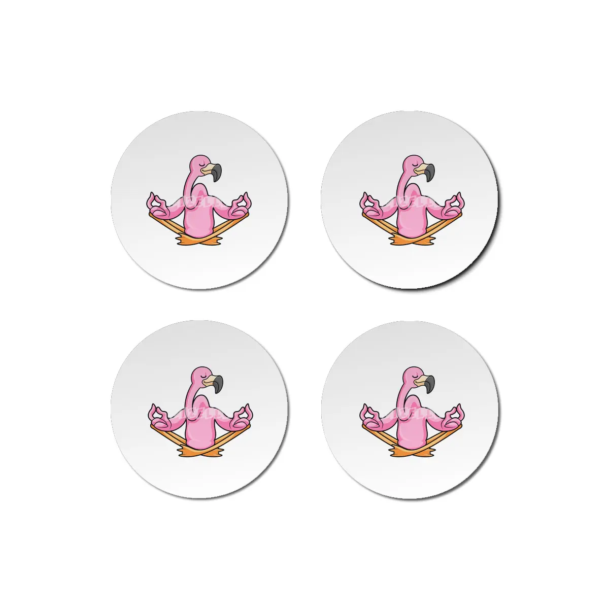 Flamingo at Yoga in Cross-legged Bardak Altlığı