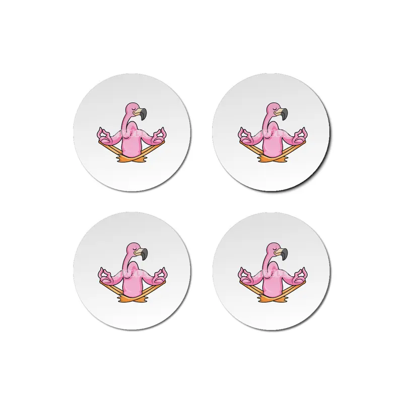 Flamingo at Yoga in Cross-legged Bardak Altlığı