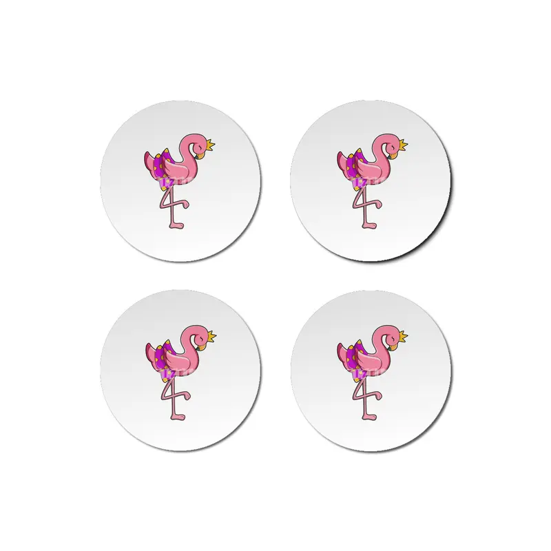 Flamingo with Crown & Skirt Bardak Altlığı
