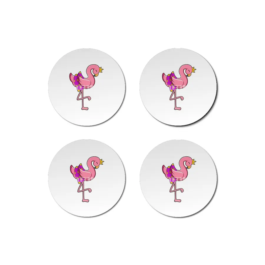Flamingo with Crown & Skirt Bardak Altlığı