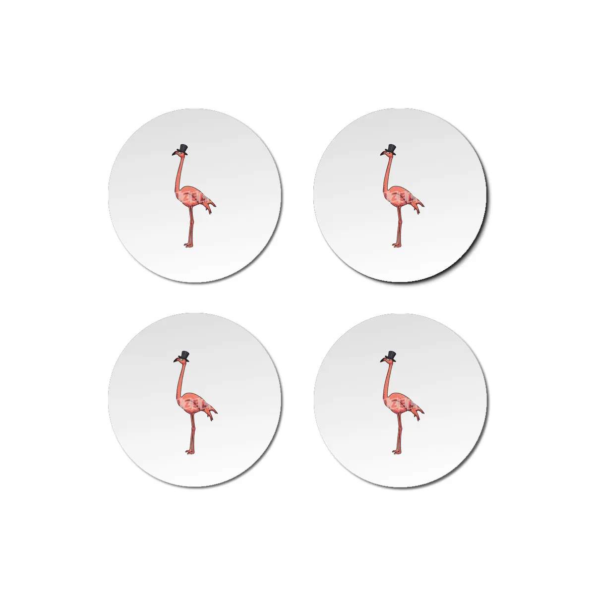 Flamingo with Hat Bardak Altlığı