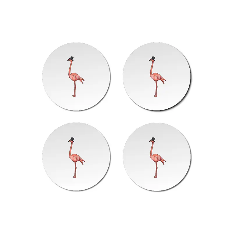 Flamingo with Hat Bardak Altlığı