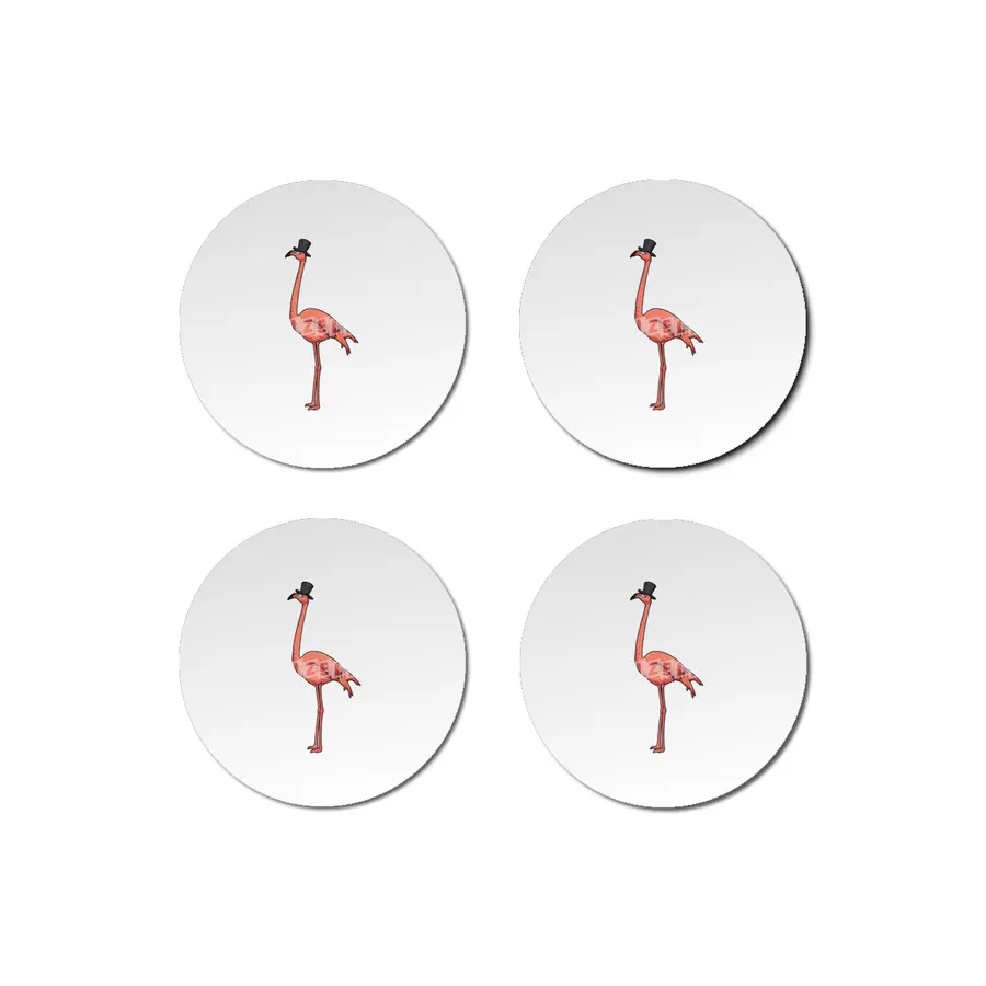 Flamingo with Hat Bardak Altlığı