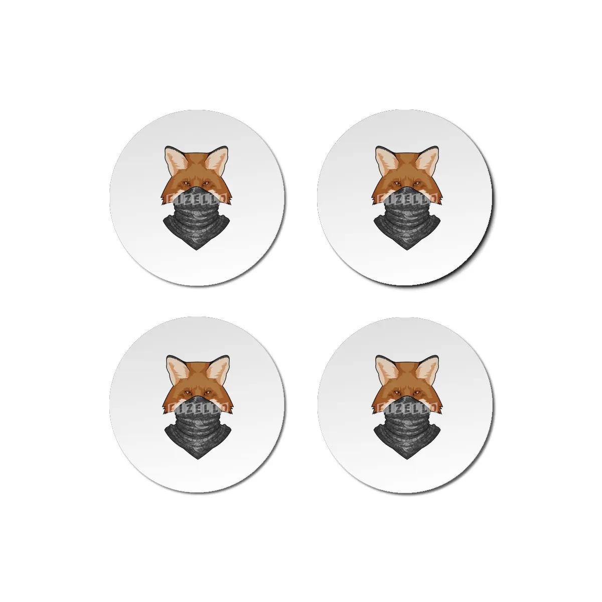 Fox as Bandit with Kerchief Bardak Altlığı