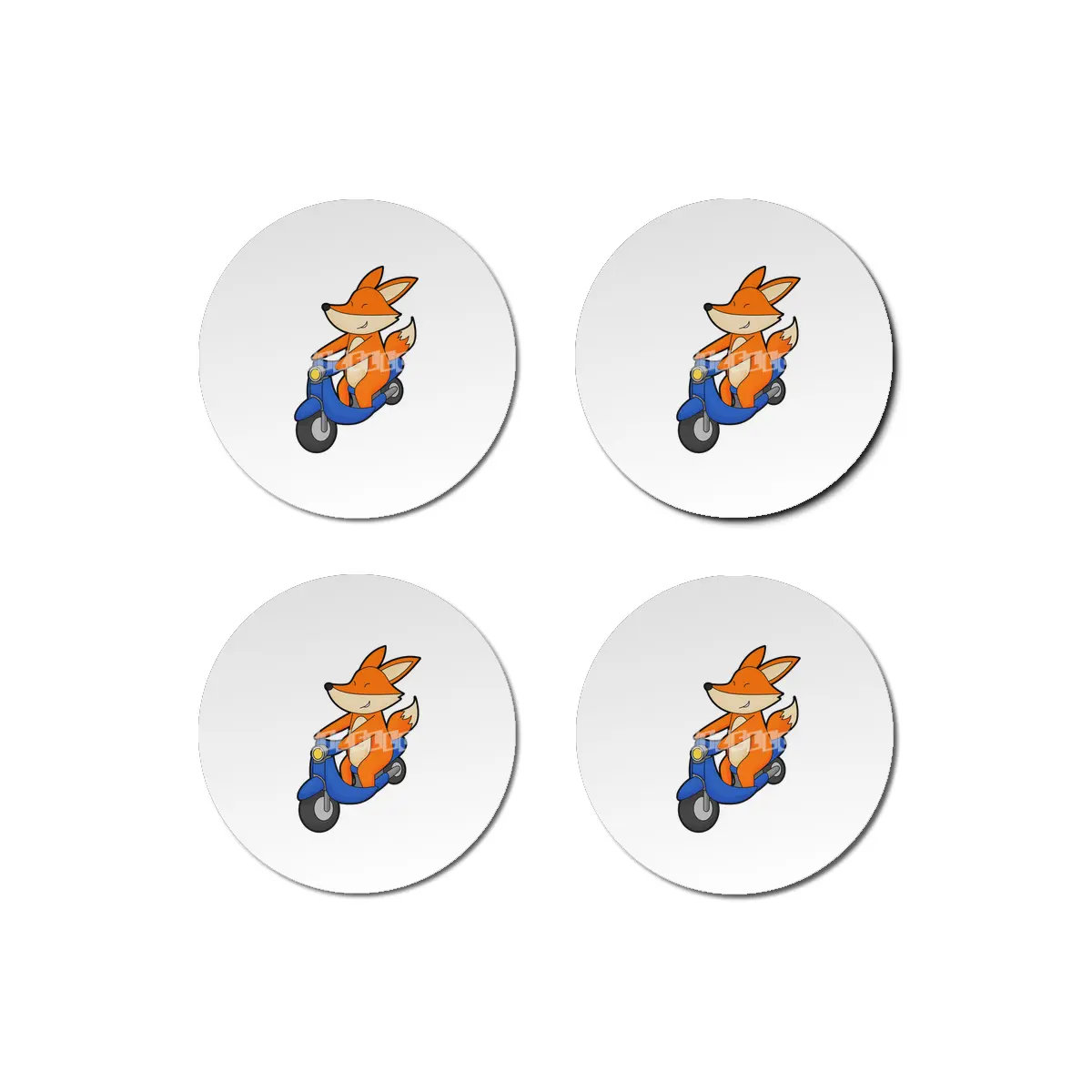 Fox as Biker with Scooter Bardak Altlığı