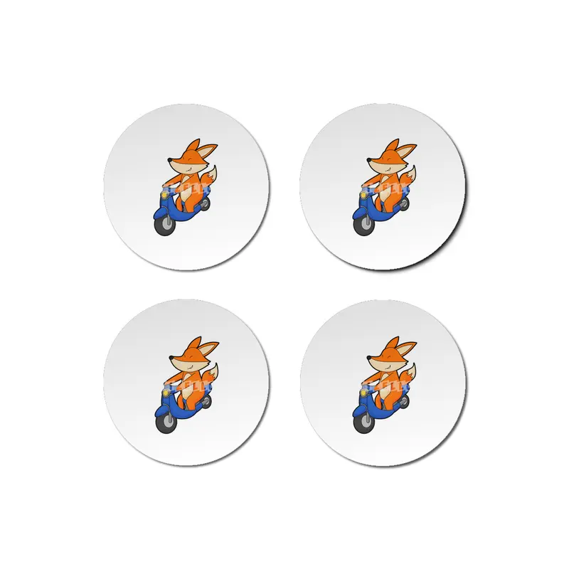 Fox as Biker with Scooter Bardak Altlığı