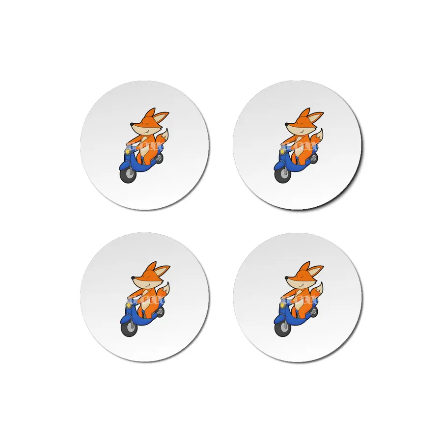 Fox as Biker with Scooter Bardak Altlığı