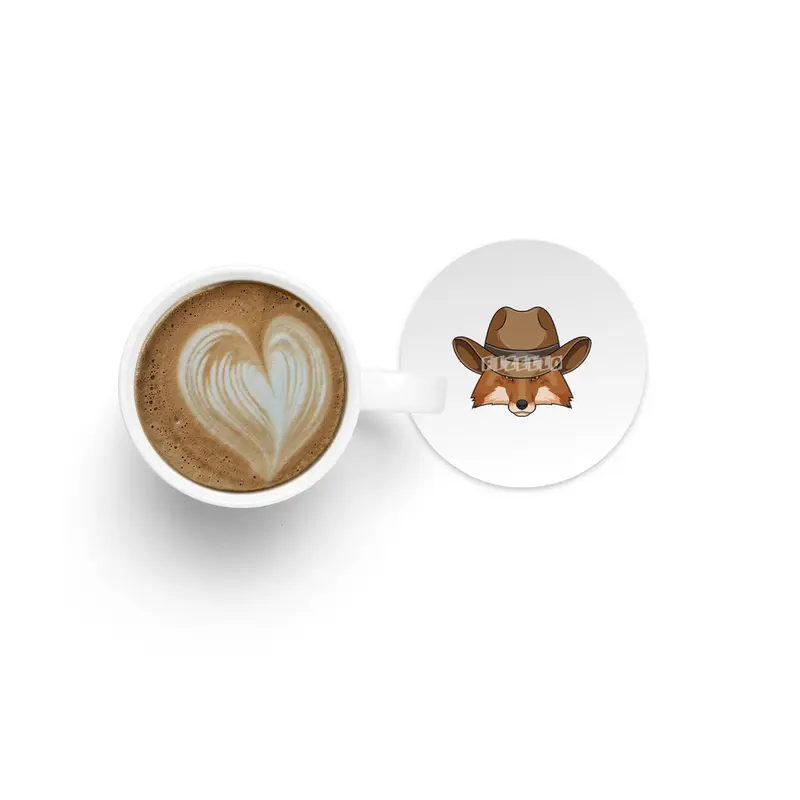 Fox as Cowboy with Hat Bardak Altlığı