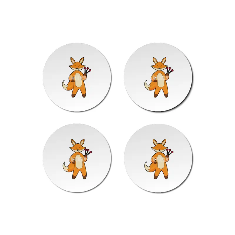 Fox as Dart player with Darts Bardak Altlığı