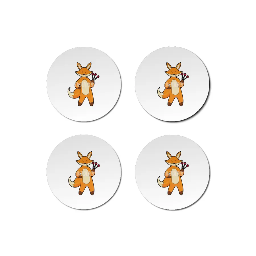 Fox as Dart player with Darts Bardak Altlığı