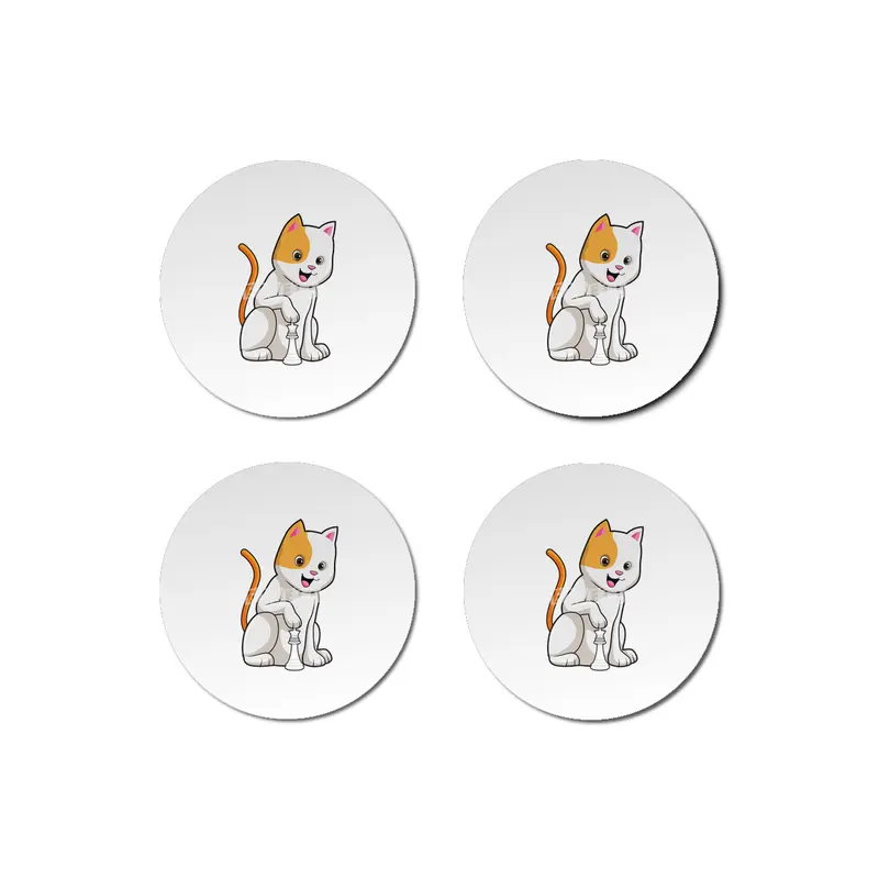 Cat at Chess with Chess piece Queen Bardak Altlığı