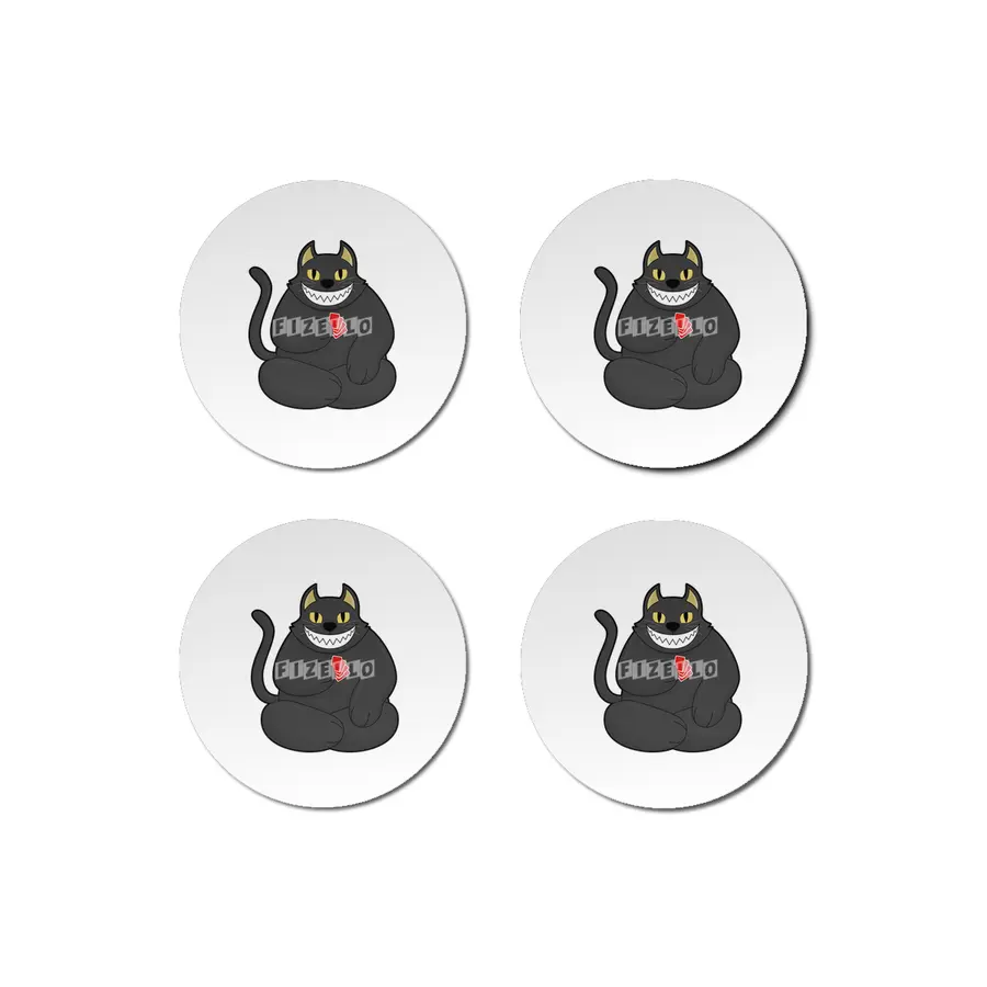 Cat at Poker with Poker cards Bardak Altlığı