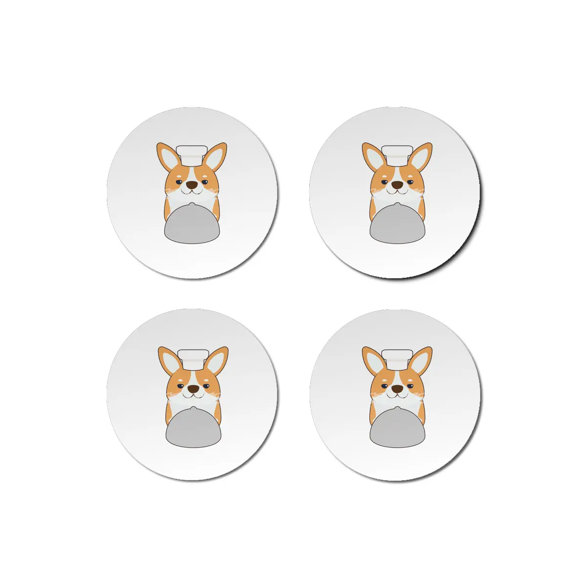 Dog puppy as Cook with Platter Bardak Altlığı