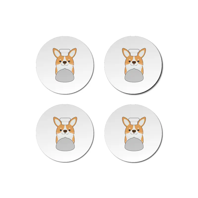 Dog puppy as Cook with Platter Bardak Altlığı