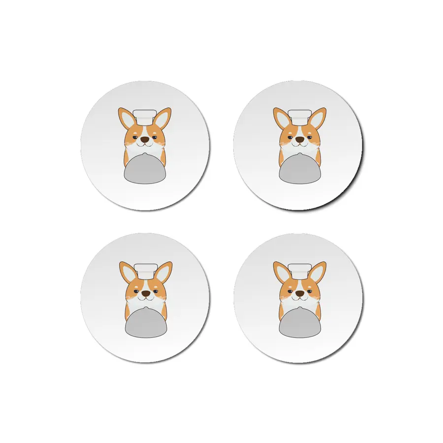 Dog puppy as Cook with Platter Bardak Altlığı