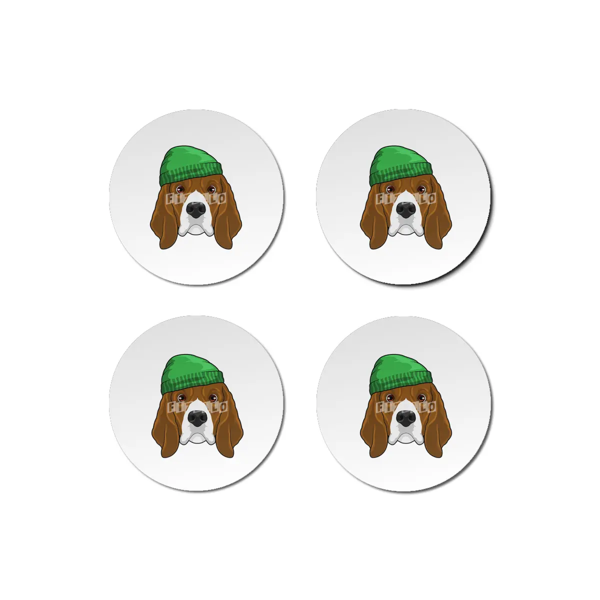 Dog with Beanie Bardak Altlığı