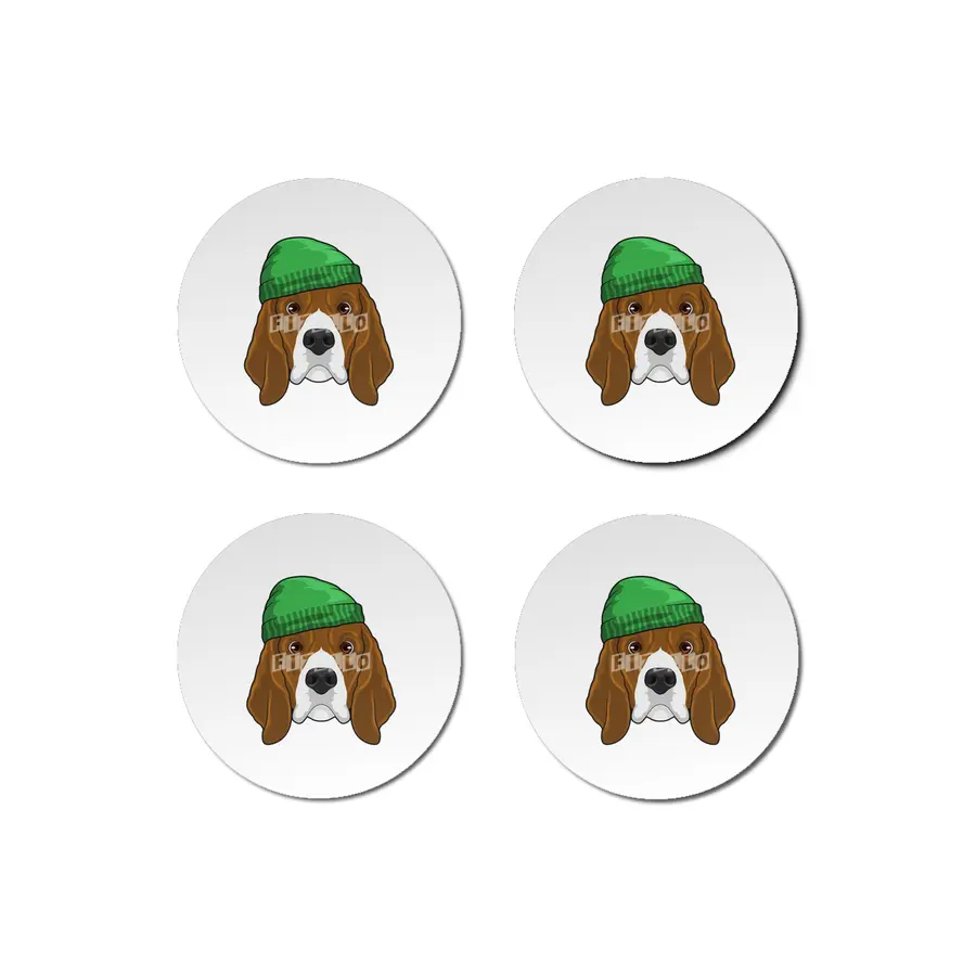 Dog with Beanie Bardak Altlığı