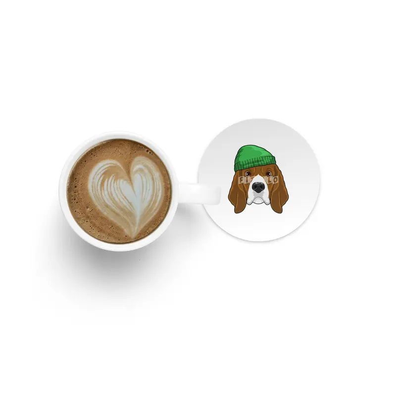 Dog with Beanie Bardak Altlığı