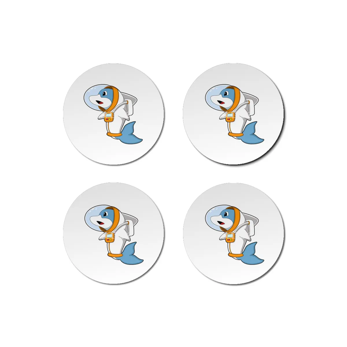 Dolphin as Astronaut with Costume Bardak Altlığı