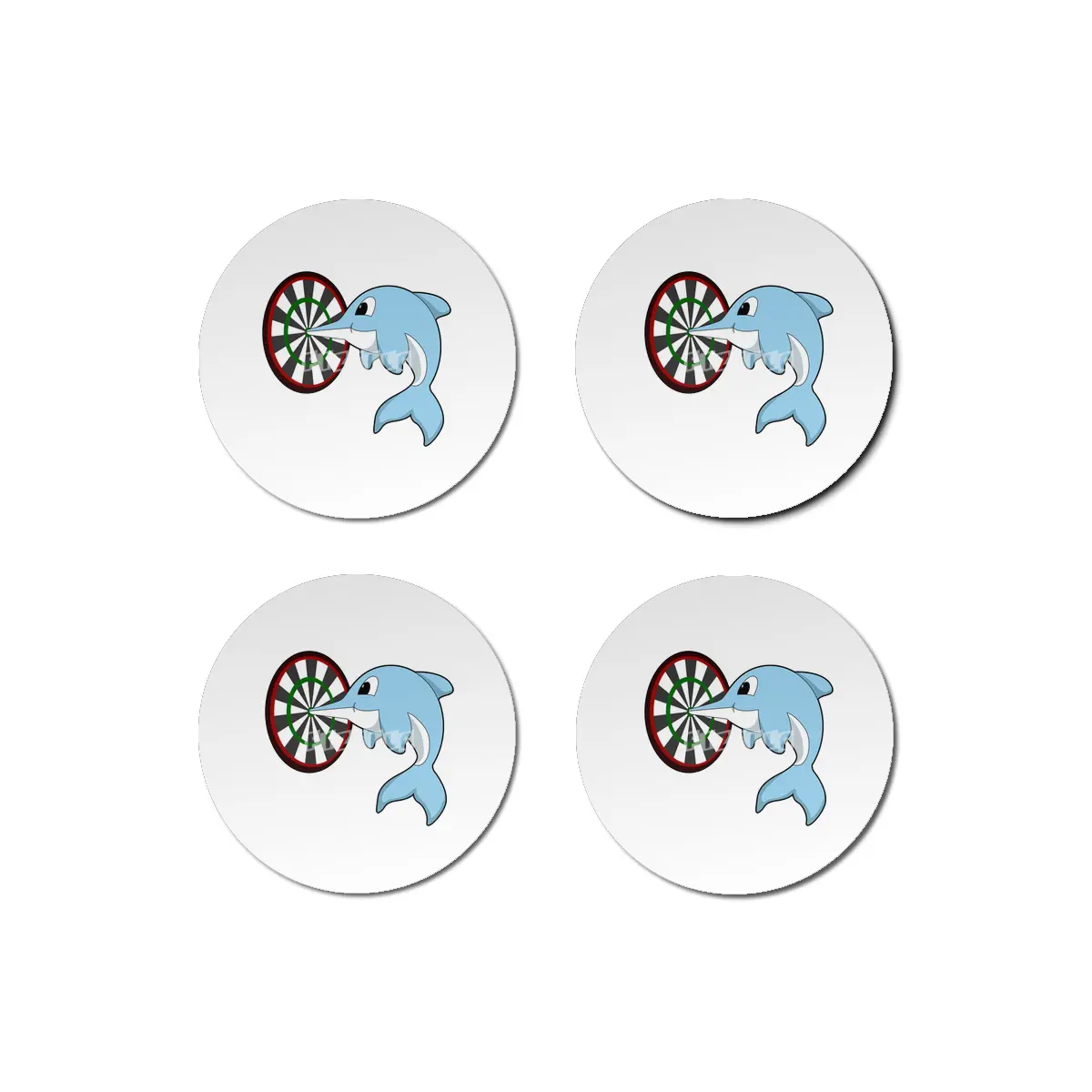 Dolphin at Darts with Dartboard Bardak Altlığı