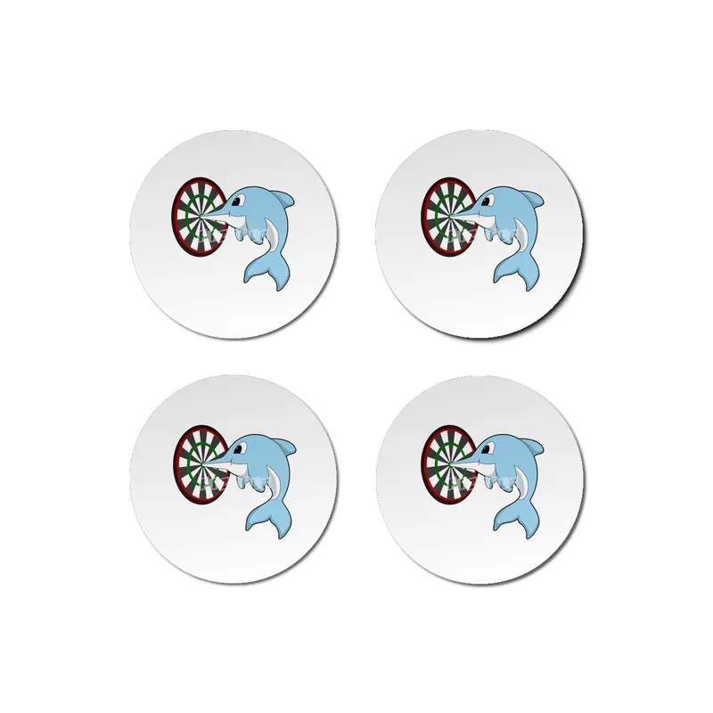 Dolphin at Darts with Dartboard Bardak Altlığı