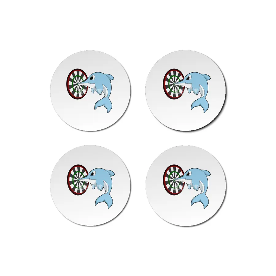 Dolphin at Darts with Dartboard Bardak Altlığı