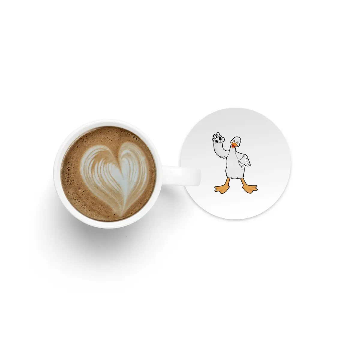 Duck as Handball player with Handball Bardak Altlığı
