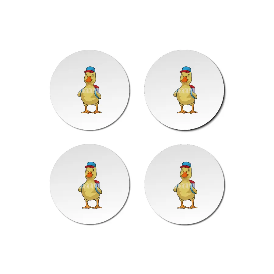 Duck as Student with Backpack & Cap Bardak Altlığı