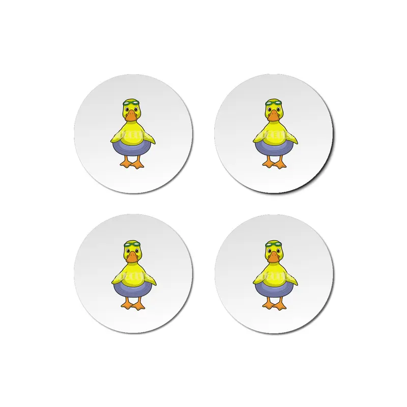 Duck at Swimming with Swim ring Bardak Altlığı