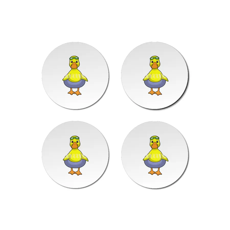 Duck at Swimming with Swim ring Bardak Altlığı