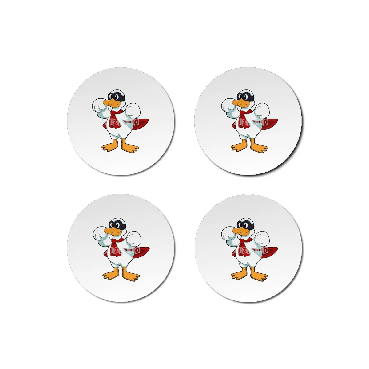 Duck with Cape & Mask Bardak Altlığı
