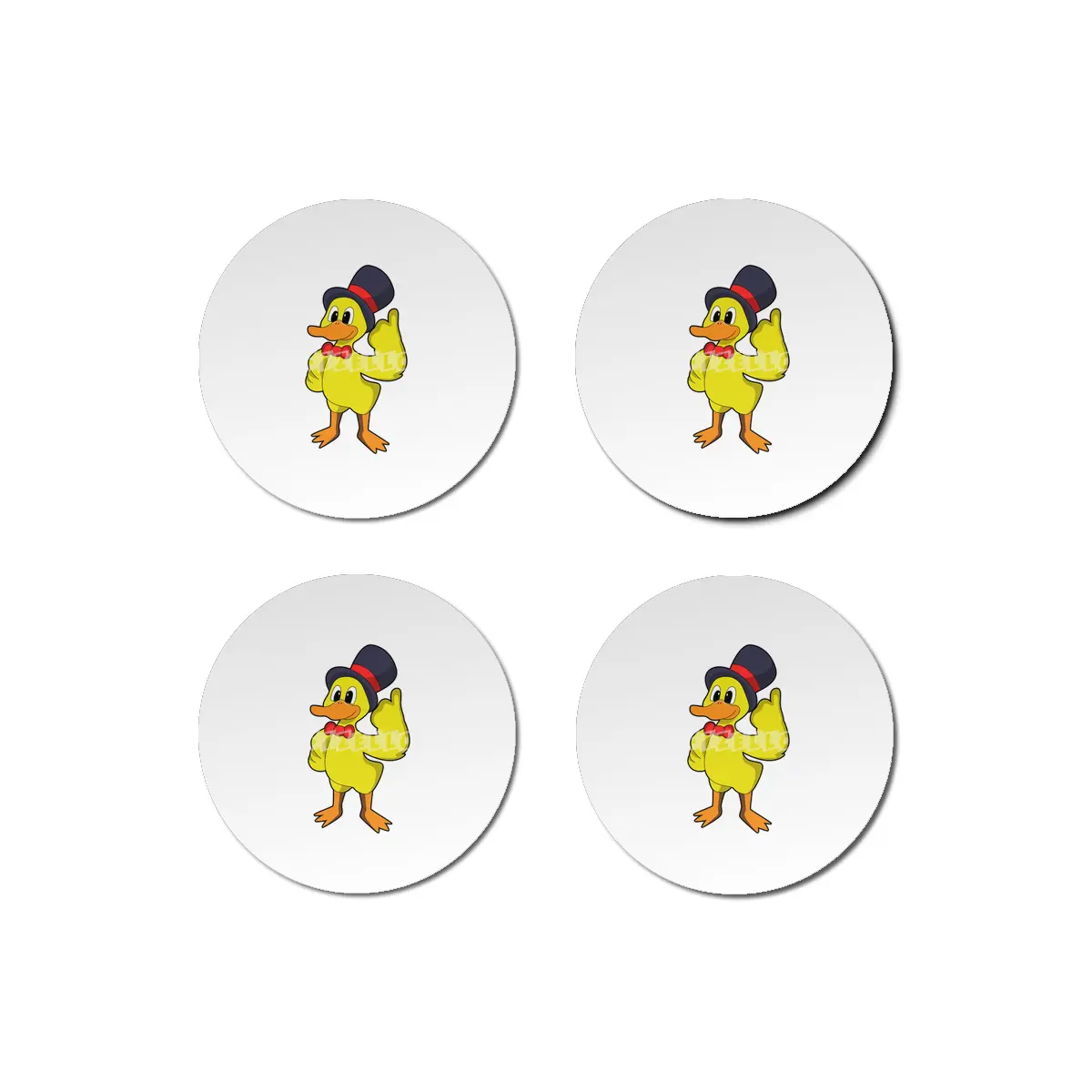 Duck with Hat Bardak Altlığı