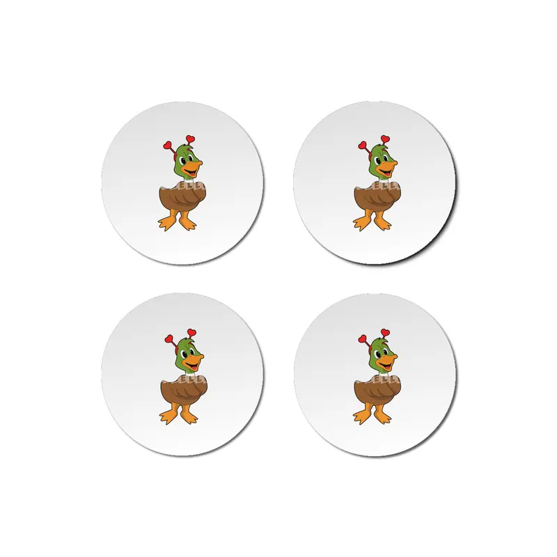 Duck with Heart Headband Bardak Altlığı