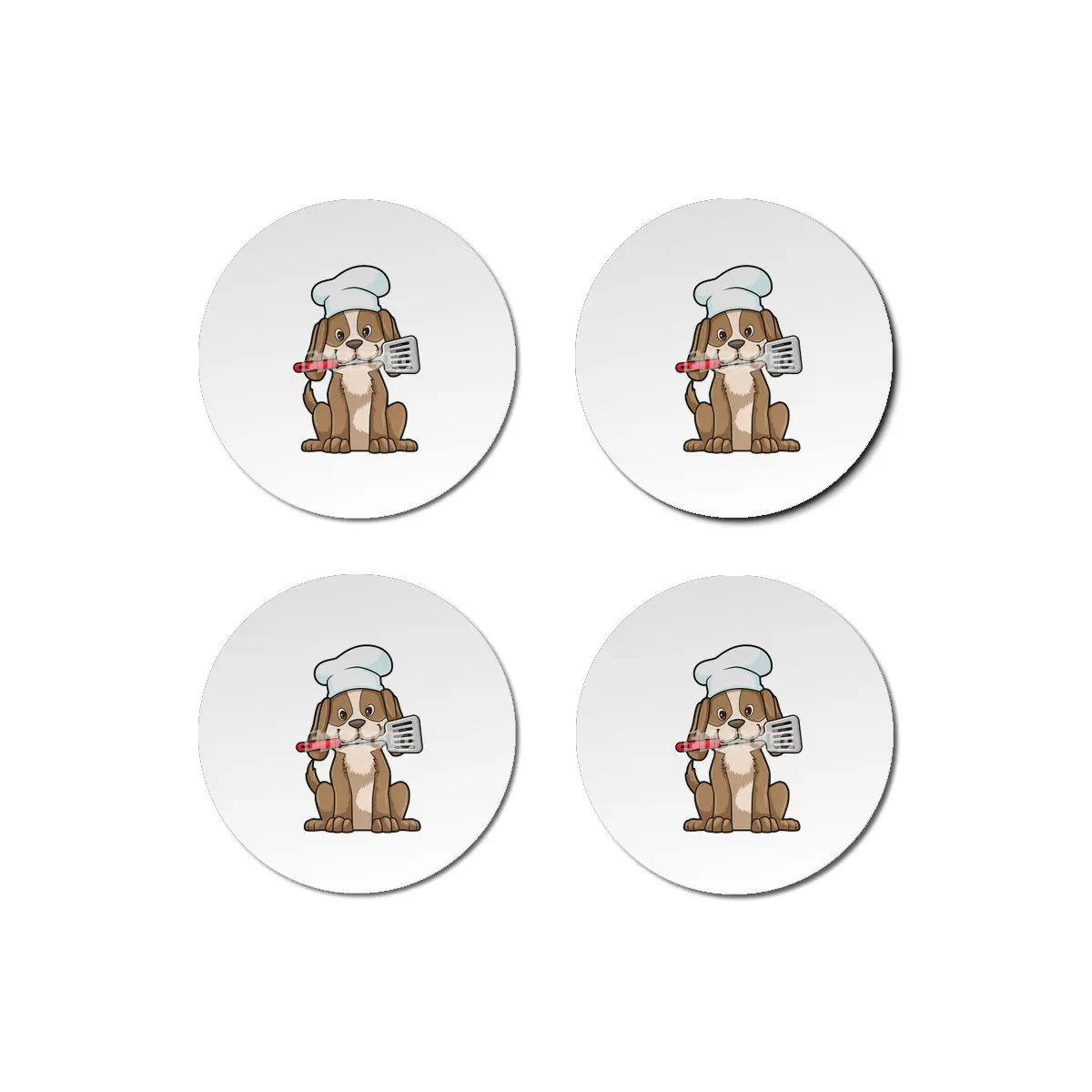 Dog as Cook with Chef's hat & Spatula Bardak Altlığı