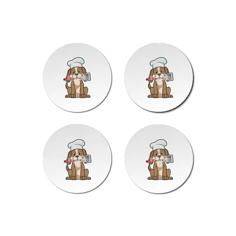Dog as Cook with Chef's hat & Spatula Bardak Altlığı